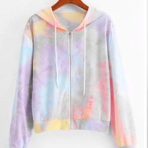 TIE DYE ZIP UP HOODIE